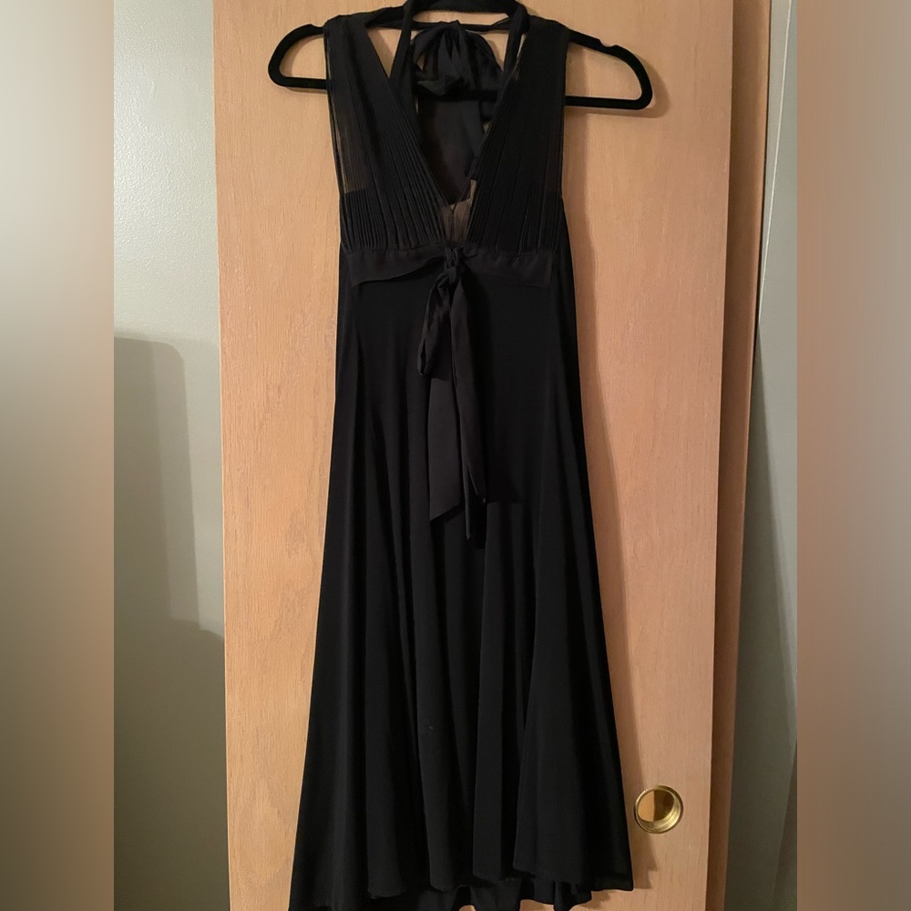 BCBG back strapless dress. Ties around the neck.